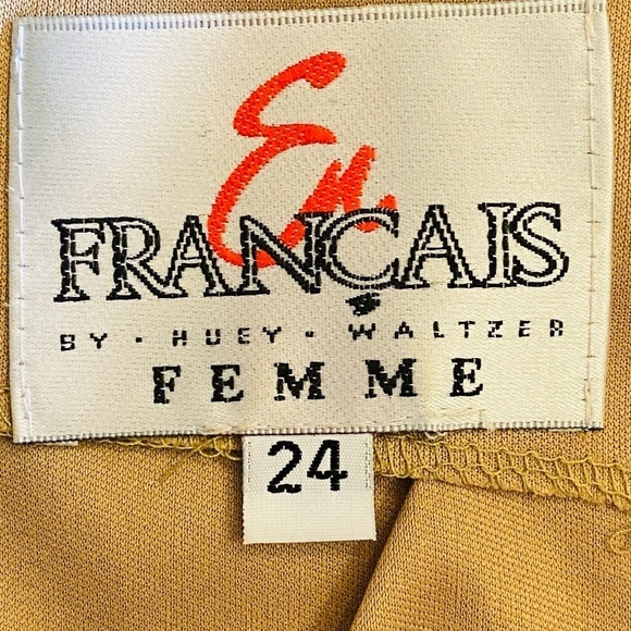 Vintage EN FRANCAIS by HUEY WALTZER Gold Dress & Blazer Size 24 Elegant Church - Picture 14 of 16